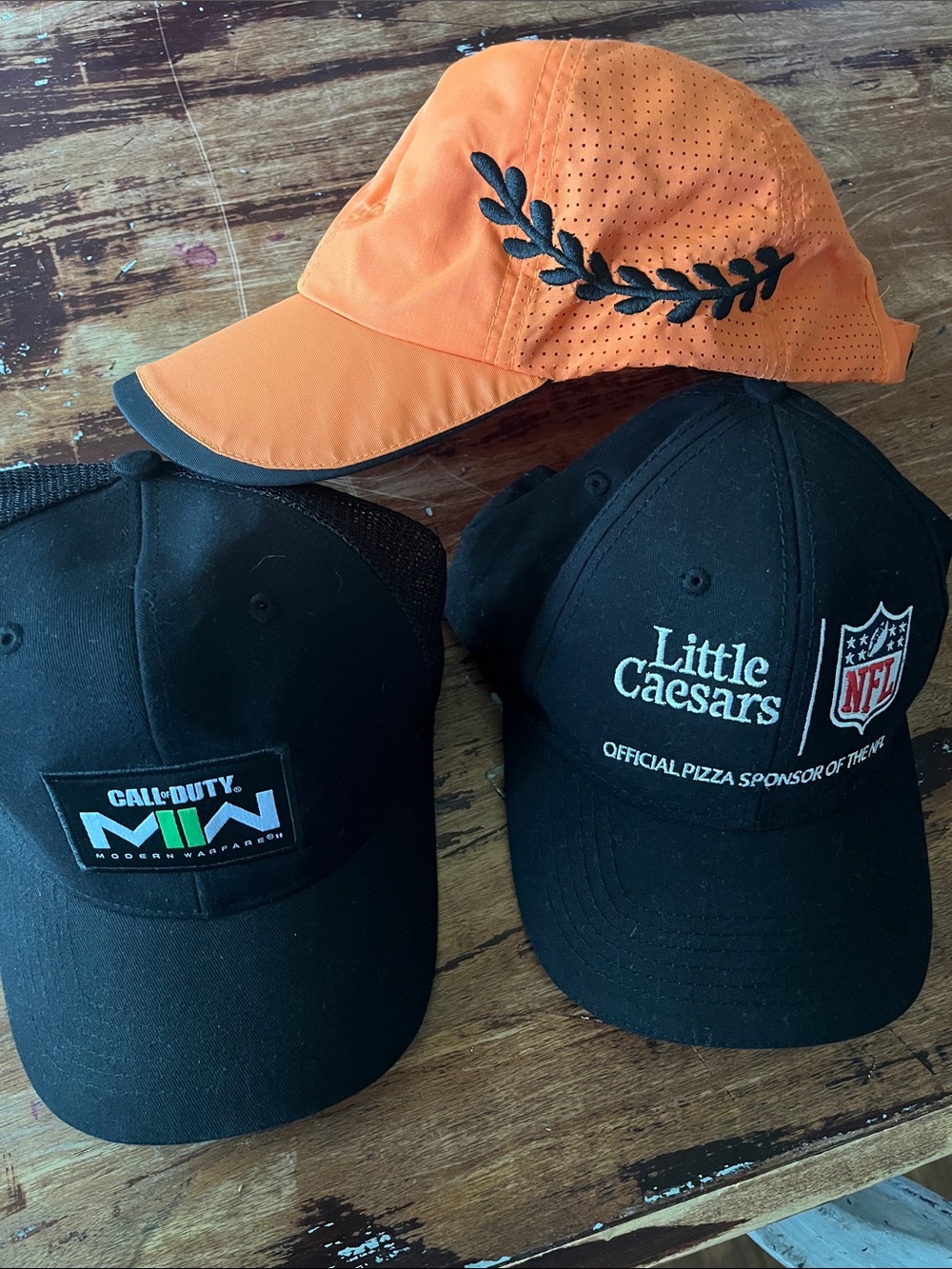 Lot of 3 Little Caesar’s hats including Call of Duty